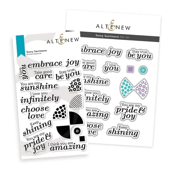 ALT  MINI STAMP AND DIE SET- SUNNY SENTIMENTS