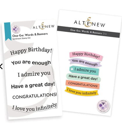 ALT STAMP AND DIE SET- ONE-GO: WORDS AND BANNERS
