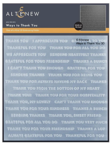 ALT 3D EMBOSSING FOLDER-  WAYS TO THANK YOU