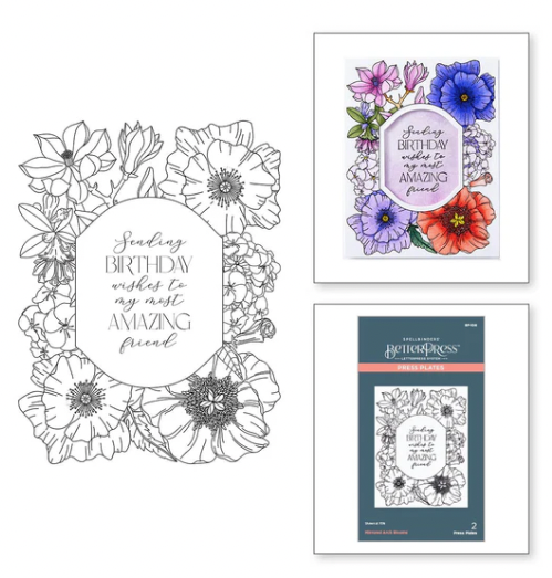 SB BETTERPRESS PRESS PLATES- MIRRORED ARCH BLOOMS