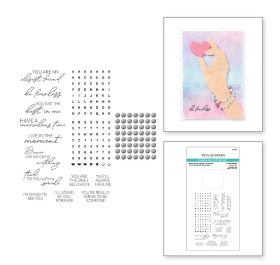 SB STAMP AND DIE SET- BESTIE ALPHABET BEADS &amp; SENTIMENTS