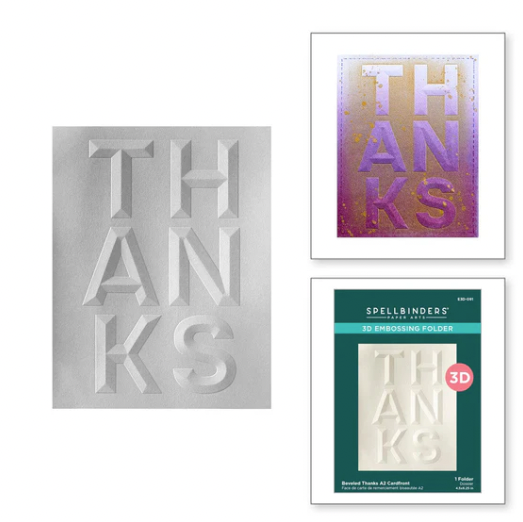 SB EMBOSSING FOLDER- 3D BEVELED THANKS