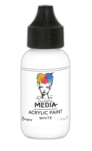 MM INKS- DINA WAKLEY MEDIA ACRYLIC PAINT WHITE  1fl oz