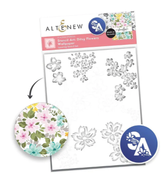 ALT STENCILS- DITSY FLOWERS WALLPAPER