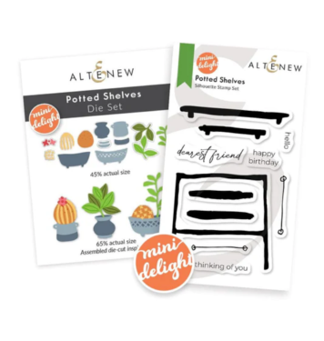 ALT  MINI DELIGHT STAMP AND DIE SET- POTTED SHELVES