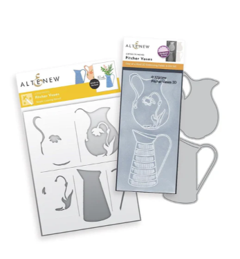 ALTENEW EMBOSSING FOLDER AND STENCIL SET- PITCHER VASES 3D