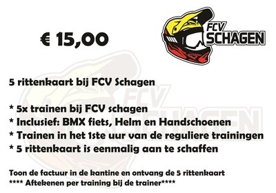 5 rittenkaart bij FCV Schagen e.o.