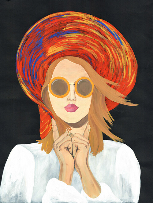 Sunhat Girl illustration print