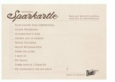 Postkarte Postkarte "Sparkärtle" 1 stück
