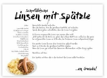 Rezeptpostkarte Rezeptpostkarte "Linsen & Spätzla" 1 stück