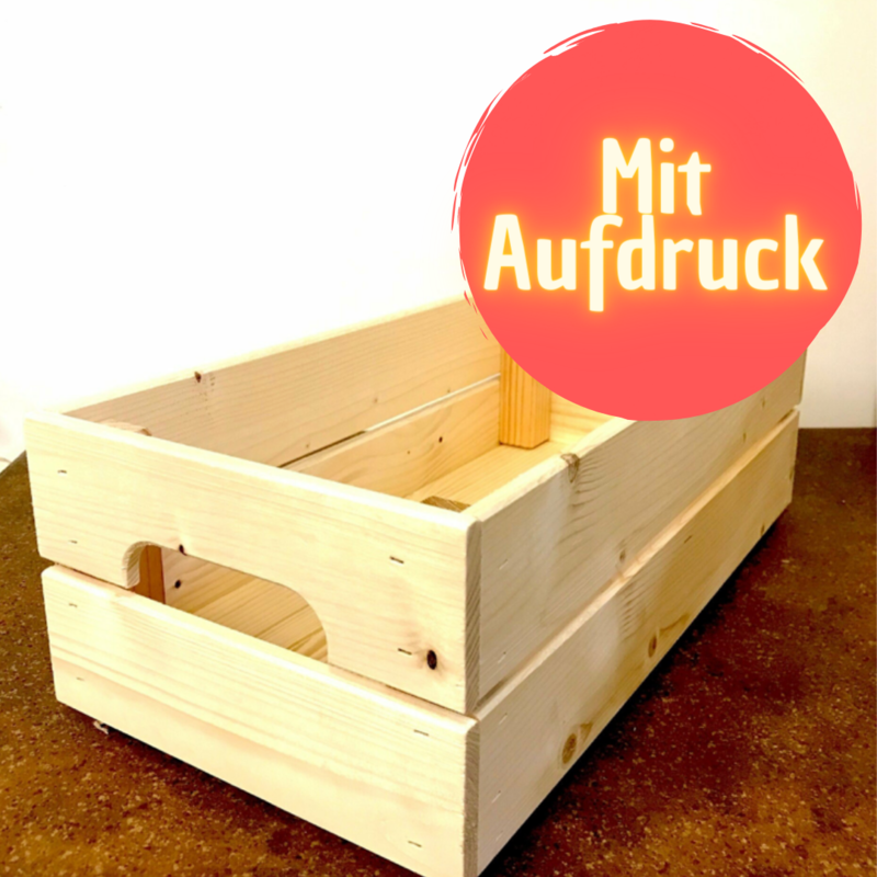 Holzkiste MITTEL mit Wunschaufdruck Holzkiste MITTEL mit Wunschaufdruck