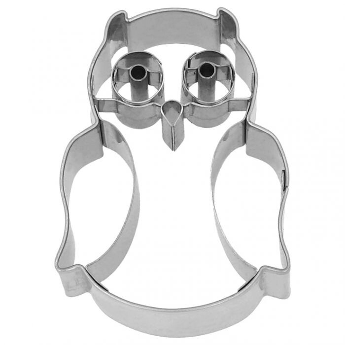 Ausstechform, kleine Eule, Edelstahl, mit Innenprägung, 6 cm Ausstechform, kleine Eule, Edelstahl, mit Innenprägung, 6 cm