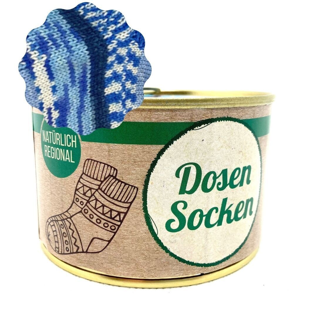 Dosen-Socken Stricksocken in der Dose Grösse 36/37