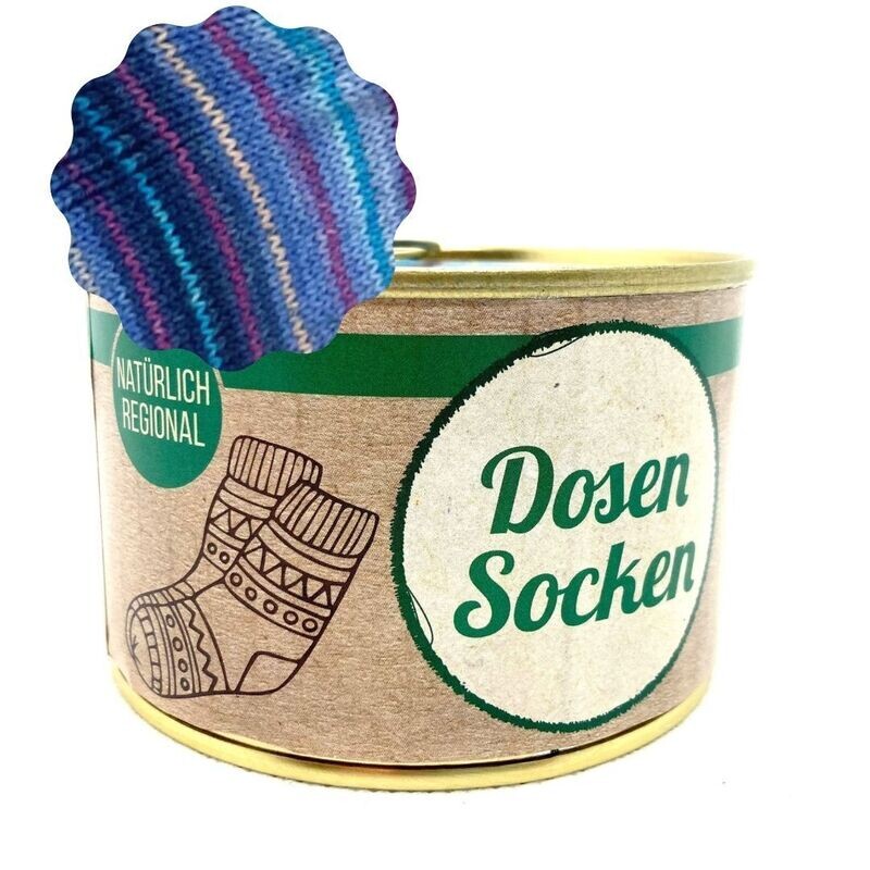 Dosen-Socken Stricksocken in der Dose Grösse 36/37 Dosen-Socken Stricksocken in der Dose Grösse 36/37