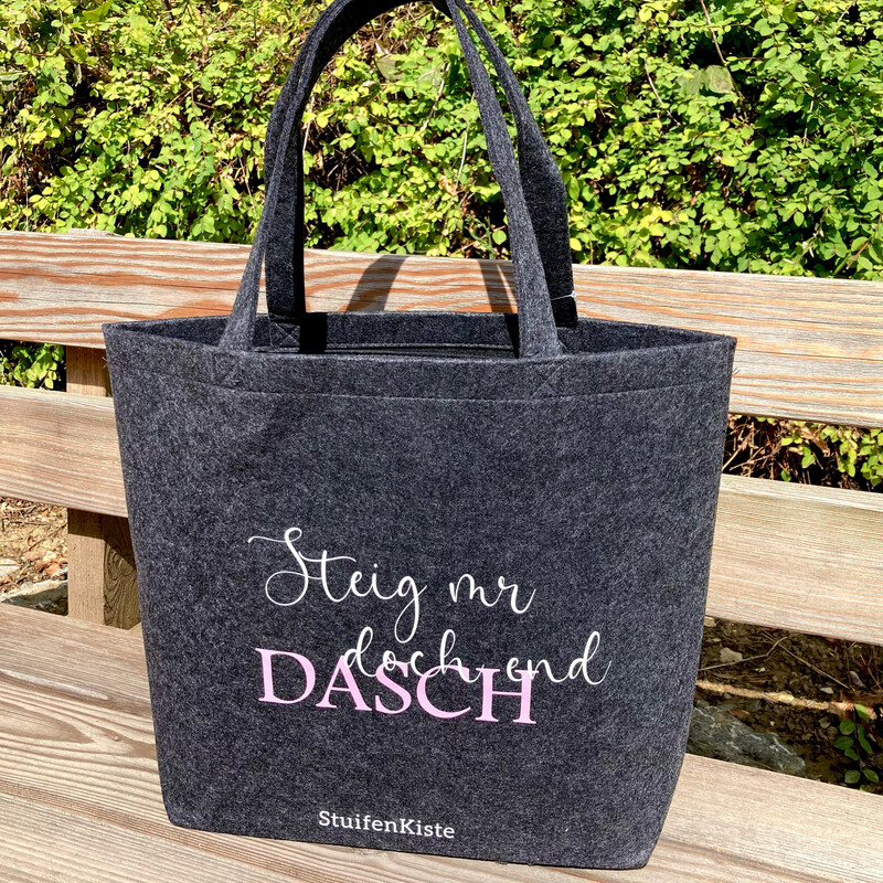 Filz Tasche shopper breit (49x38x14cm) Steig mr doch end DASCH Filz Tasche shopper breit (49x38x14cm) Steig mr doch end DASCH