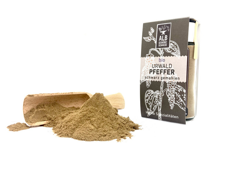 Bio-Urwaldpfeffer gemahlen schwarz Streuer 50g Bio-Urwaldpfeffer gemahlen schwarz Streuer 50g
