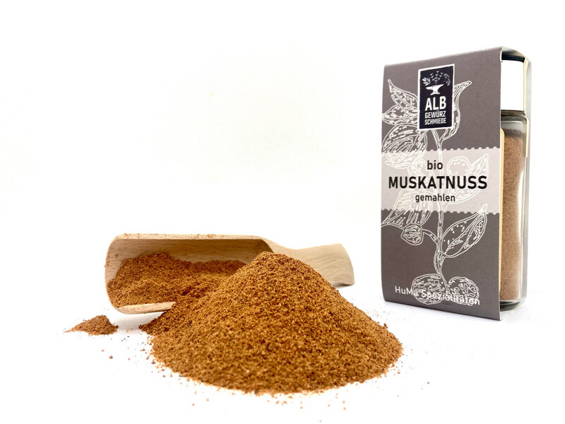 Bio-Muskatnuss gemahlen Streuer 50g Bio-Muskatnuss gemahlen Streuer 50g
