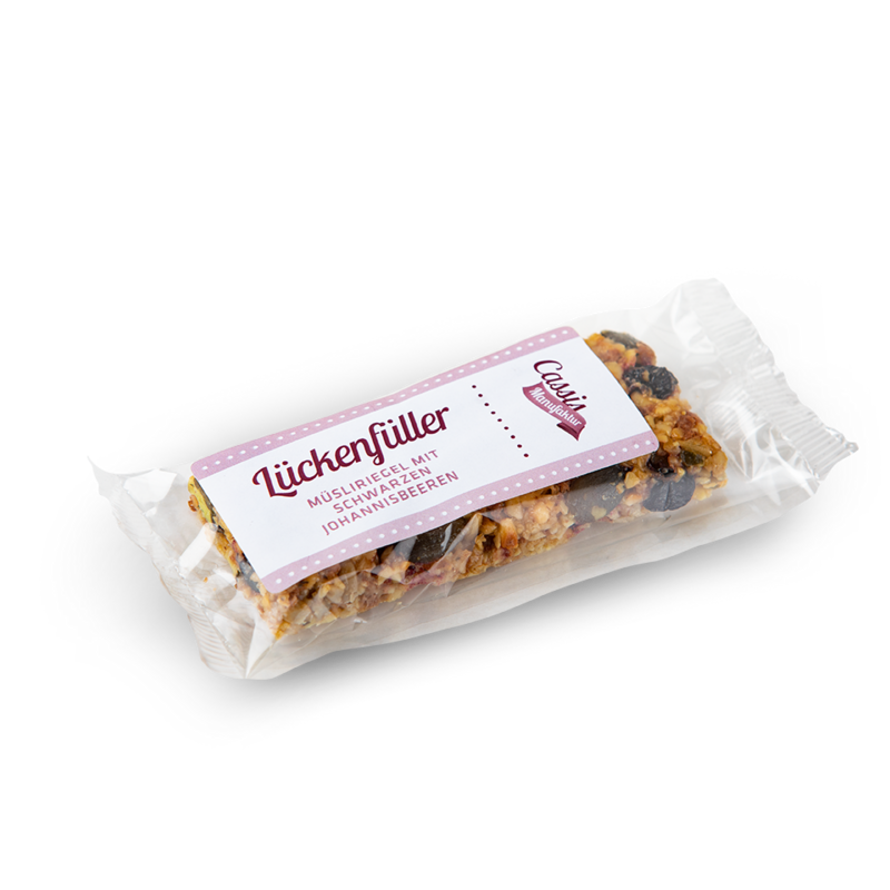 Lückenfüller Müsliriegel mit schwarzer Johannisbeere 1 Stück Lückenfüller Müsliriegel mit schwarzer Johannisbeere 1 Stück