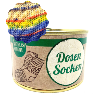 Dosen-Socken Stricksocken in der Dose Grösse 44/45