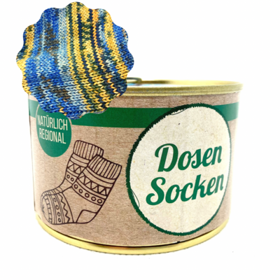 Dosen-Socken Stricksocken in der Dose Grösse 46/47