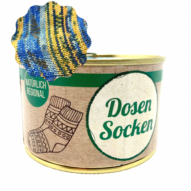 Dosen-Socken Stricksocken in der Dose Grösse 46/47 Dosen-Socken Stricksocken in der Dose Grösse 46/47