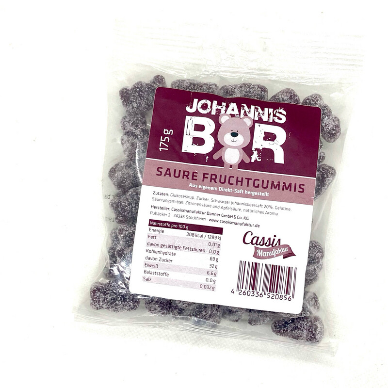 Saure Fruchtgummis Johannisbären 175 g Saure Fruchtgummis Johannisbären 175 g