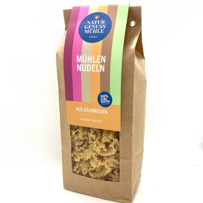 Mühlen Nudeln Wellennudeln GELBWEIZEN 250g Mühlen Nudeln Wellennudeln GELBWEIZEN 250g