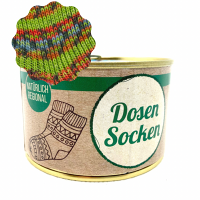 Dosen-Socken Stricksocken in der Dose Grösse 38/39