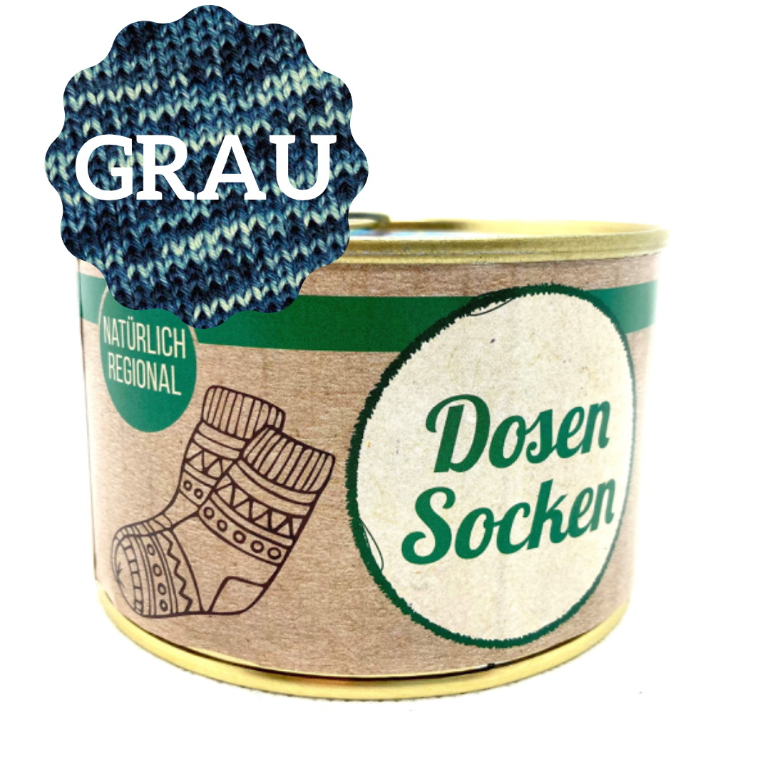 Dosen-Socken Stricksocken in der Dose  Grösse 46/47