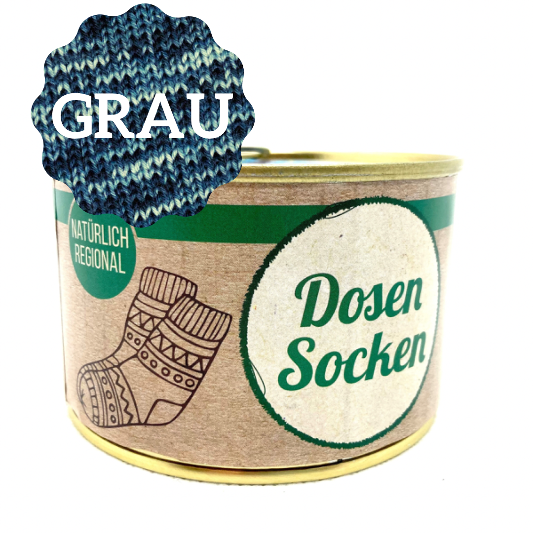 Dosen-Socken Stricksocken in der Dose Grösse 46/47