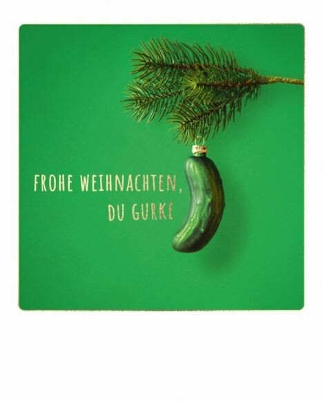 Postkarte: Frohe Weihnachten du Gurke