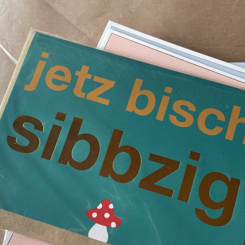Klappkarte: jetz bisch sibbzig Klappkarte: jetz bisch sibbzig