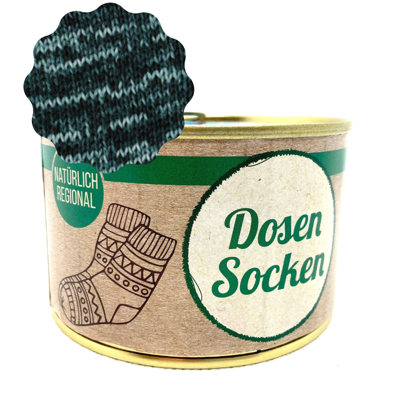 Dosen-Socken Stricksocken in der Dose Grösse 44/45 FARBE: blau/grau Dosen-Socken Stricksocken in der Dose Grösse 44/45 FARBE: blau/grau