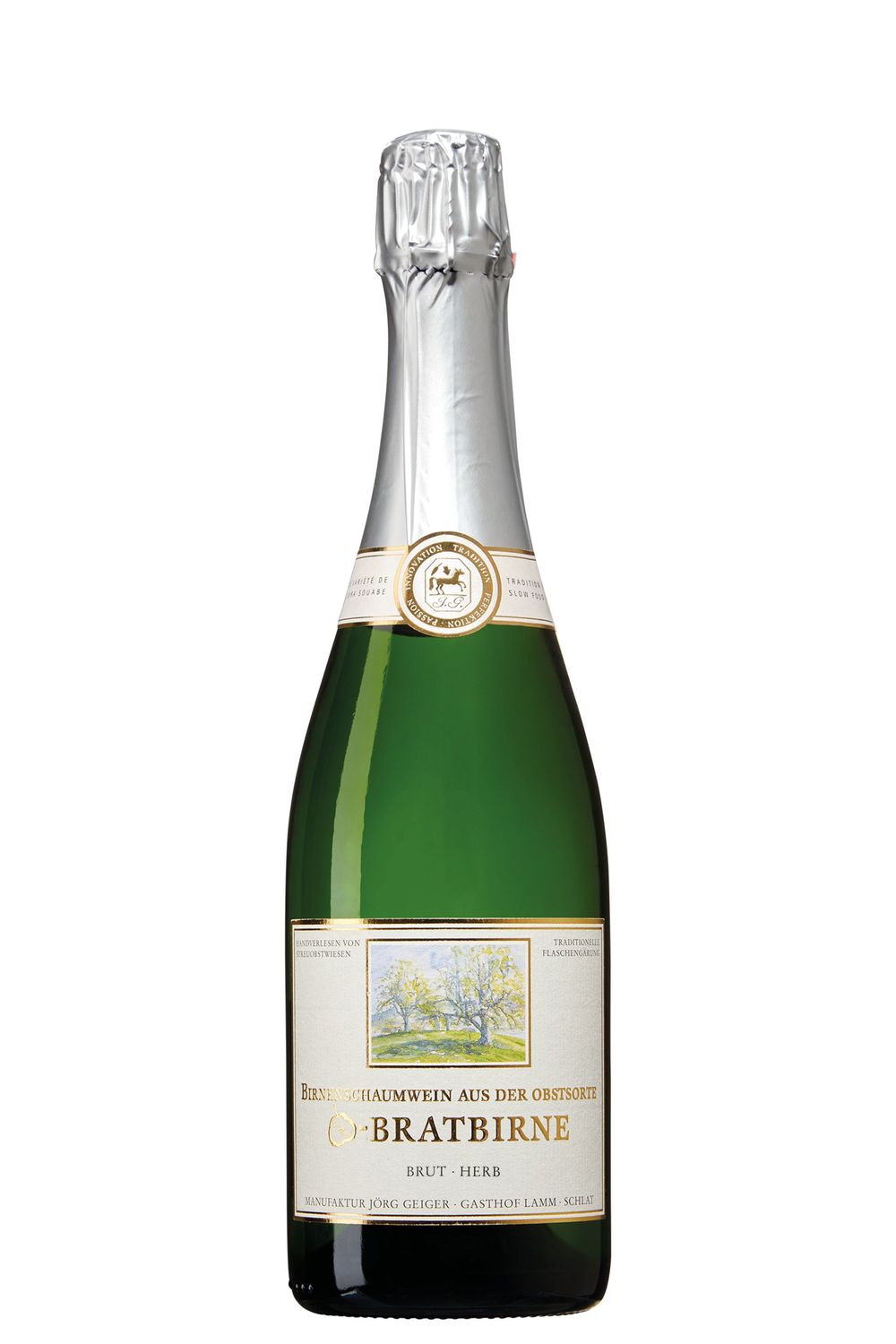 Bratbirne brut HERB Birnenschaumwein 7,5% 0,75 l