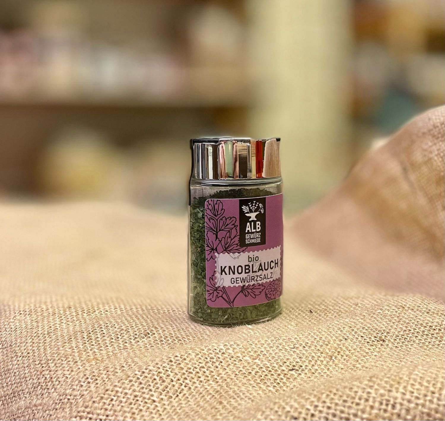 Bio Knoblauch Gewürzsalz im Streuer 50g