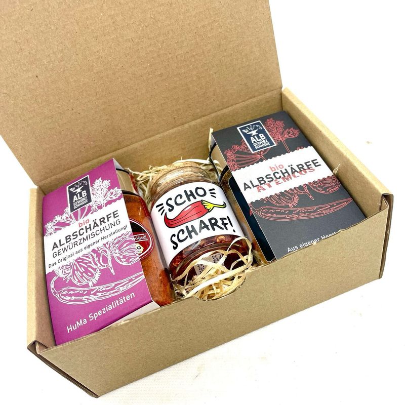 Schächtele Geschenkbox Schächtele Geschenkbox "Scharfe Michi"