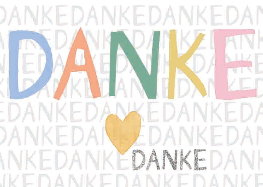 Mini-Doppelkarte: Danke - Herz