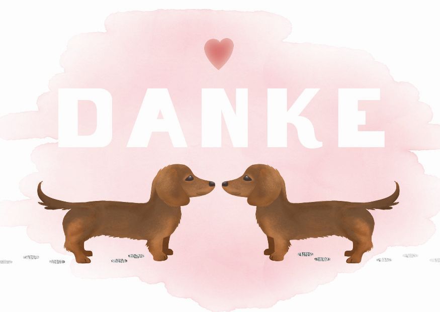 Mini-Doppelkarte: Danke - Dackel