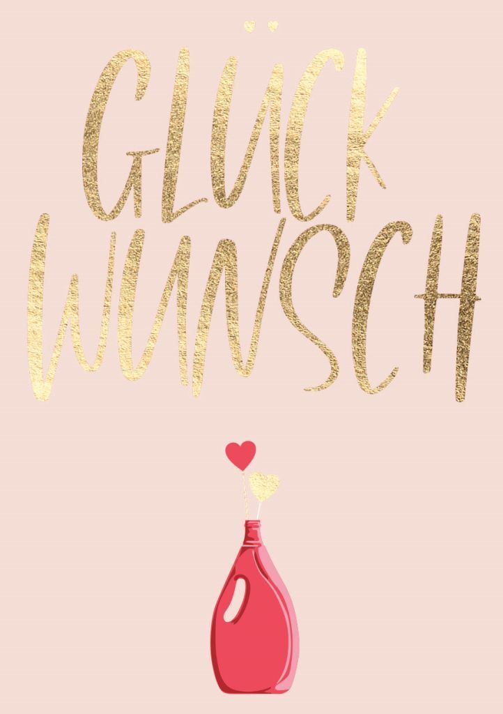 Midi-Doppelkarte: Glückwunsch - Herz u. Vase