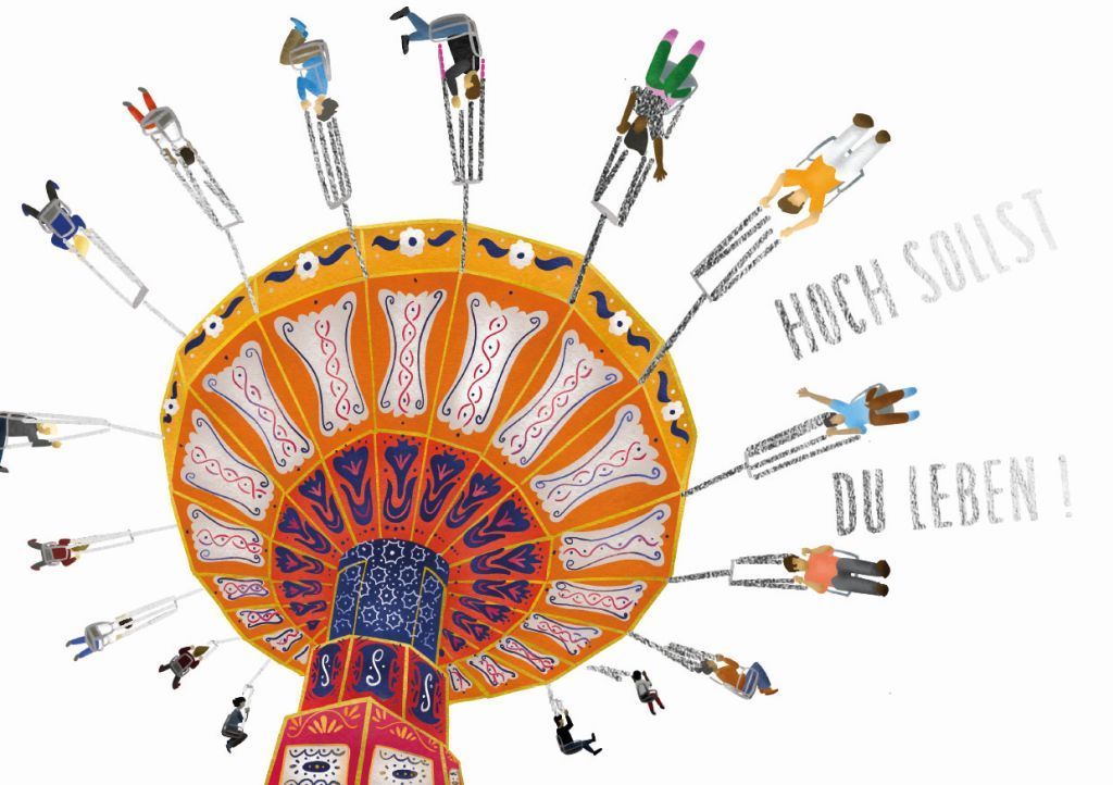Midi-Doppelkarte: Hoch sollst du leben! - Karussell