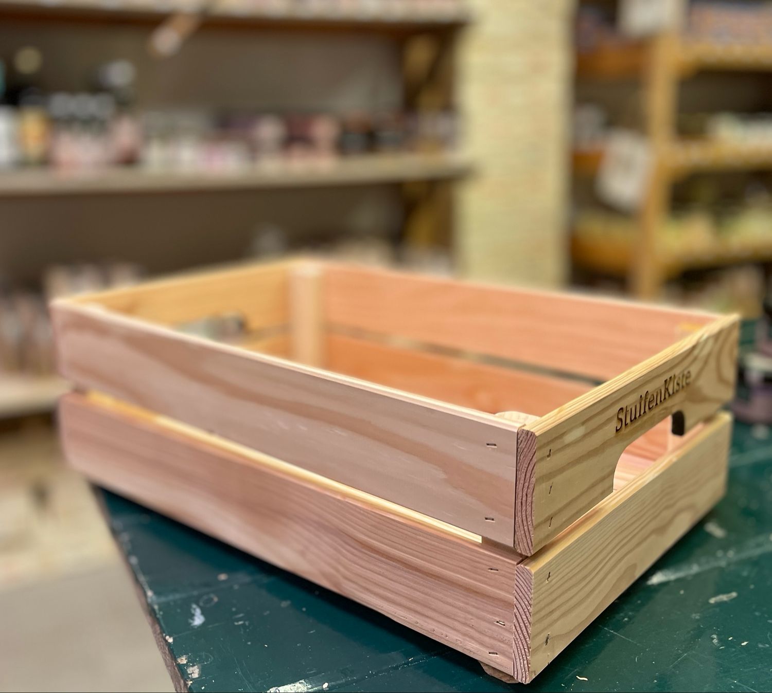 Holzkiste groß niedrig 45x30x16cm