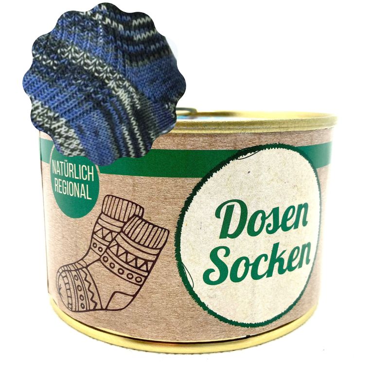Dosen-Socken Stricksocken in der Dose Grösse 36-38 Dosen-Socken Stricksocken in der Dose Grösse 36-38