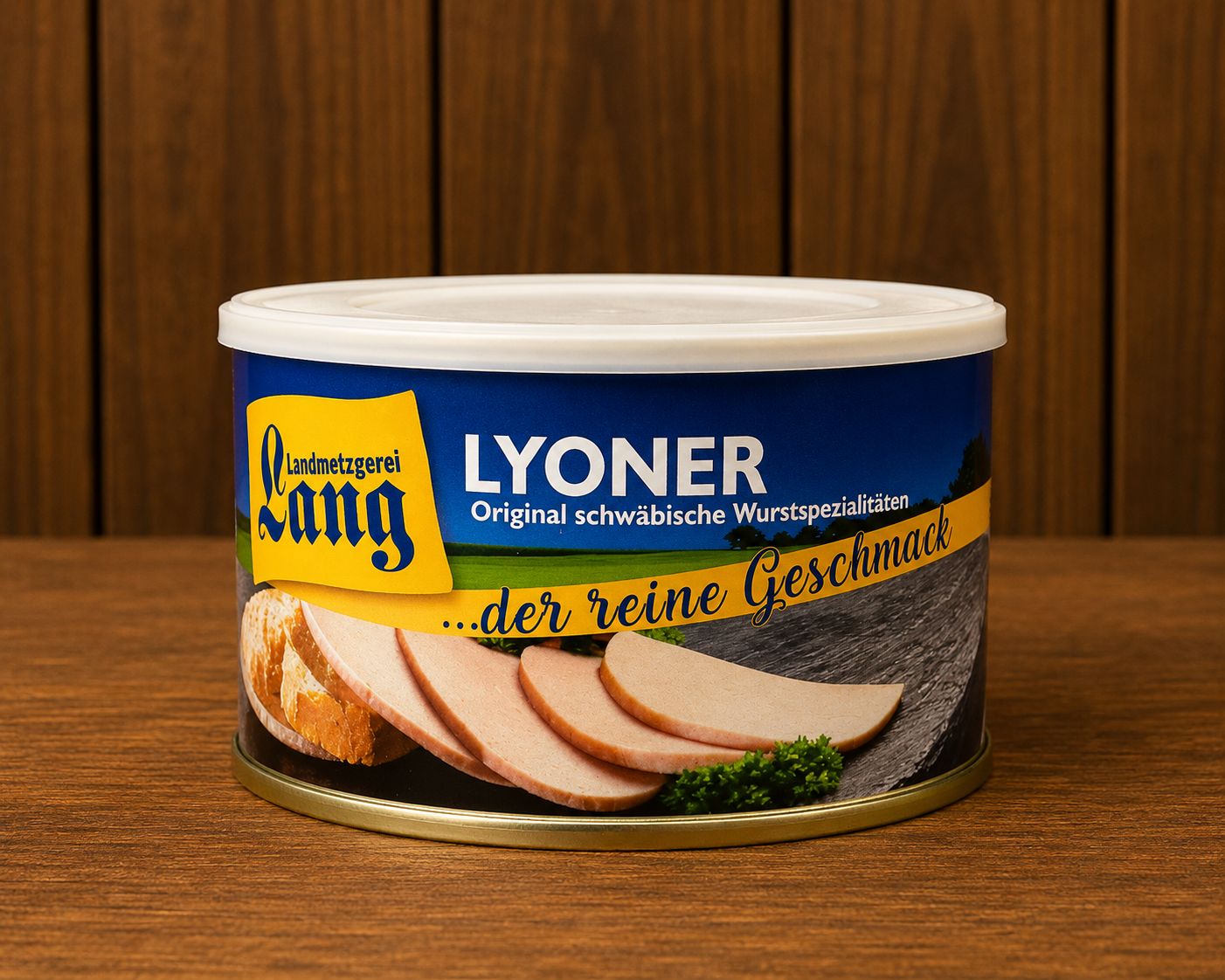 Lyoner Dose 390 g – Schwäbische Wurstspezialität von Landmetzgerei Lang ? Lyoner Dose 390 g – Schwäbische Wurstspezialität von Landmetzgerei Lang ?