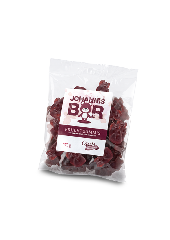 Fruchtgummis Johannisbären 175 g – Cassis-Fruchtgummi mit Johannisbeersaft ? Fruchtgummis Johannisbären 175 g – Cassis-Fruchtgummi mit Johannisbeersaft ?