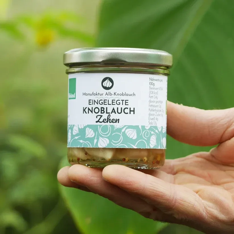Eingelegte Knoblauchzehen vegan – süß-sauer aus Alb-Knoblauch ? Eingelegte Knoblauchzehen vegan – süß-sauer aus Alb-Knoblauch ?