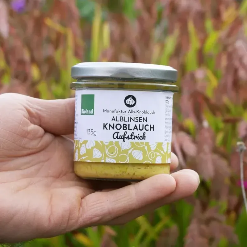 Alblinsen Knoblauch Aufstrich vegan – Bio Brotaufstrich mit Alb-Knoblauch ?