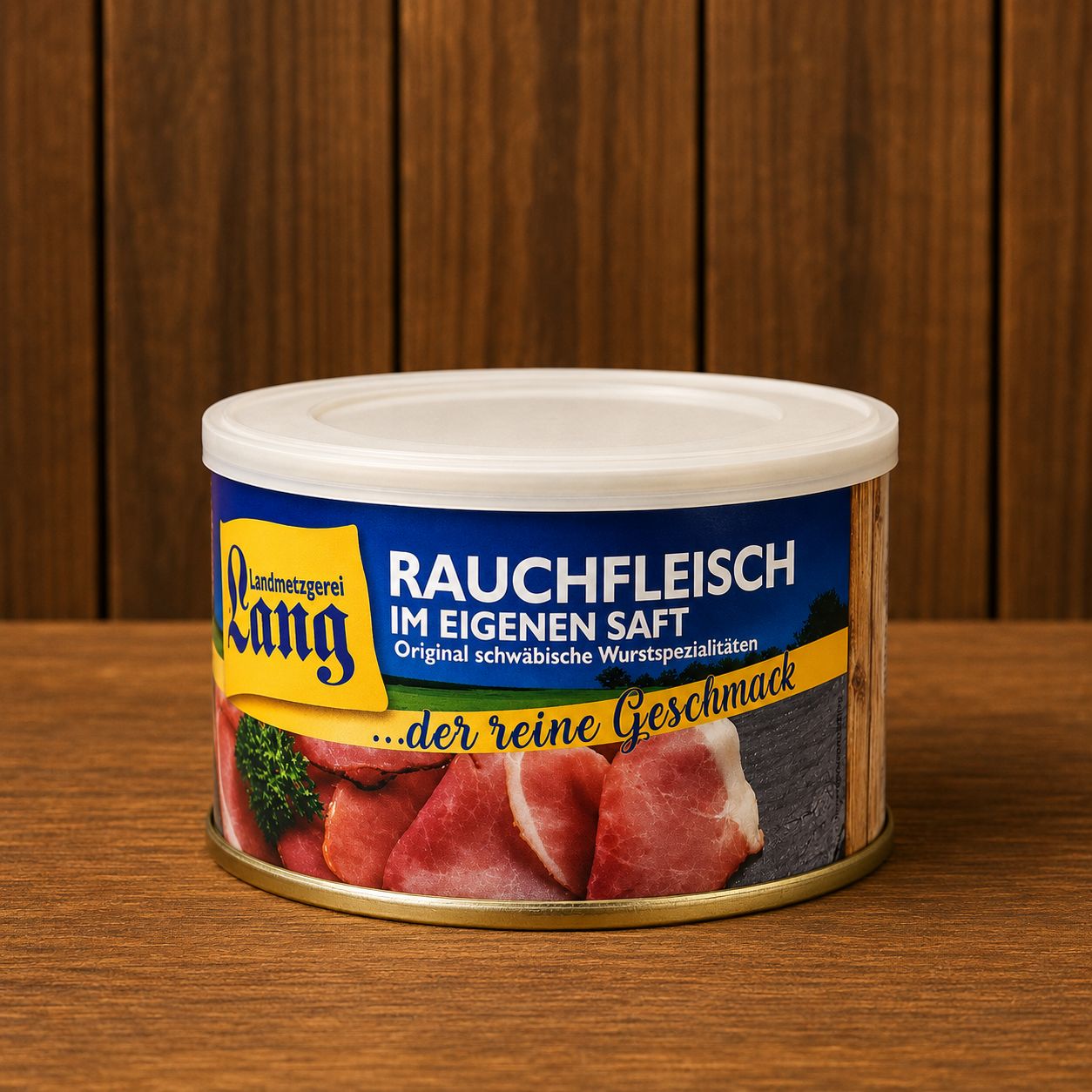 Rauchfleisch im eigenen Saft Dose 400 g – Geräucherte Spezialität von Landmetzgerei Lang ? Rauchfleisch im eigenen Saft Dose 400 g – Geräucherte Spezialität von Landmetzgerei Lang ?