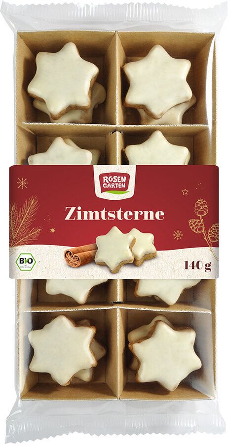 Zimtsterne Bio mit Marzipan, Haselnüssen & Mandeln 140 g ⭐ Zimtsterne Bio mit Marzipan, Haselnüssen & Mandeln 140 g ⭐