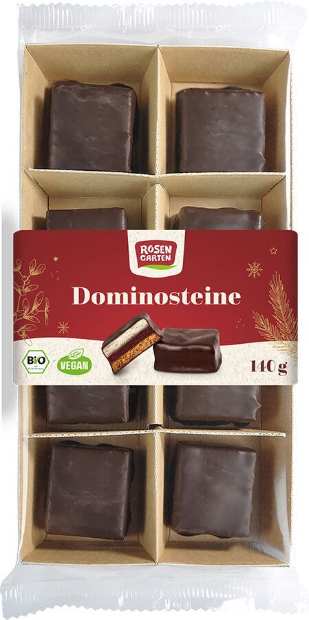 Dominosteine Bio vegan mit Marzipan, Apfelfruchtfüllung & Zartbitterschokolade 140 g ? Dominosteine Bio vegan mit Marzipan, Apfelfruchtfüllung & Zartbitterschokolade 140 g ?