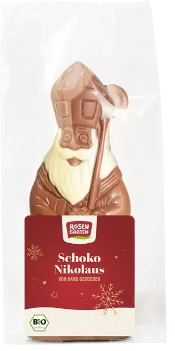 Nikolaus Vollmilchschokolade Bio mit Bischofsmütze handgegossen 60 g ? Nikolaus Vollmilchschokolade Bio mit Bischofsmütze handgegossen 60 g ?